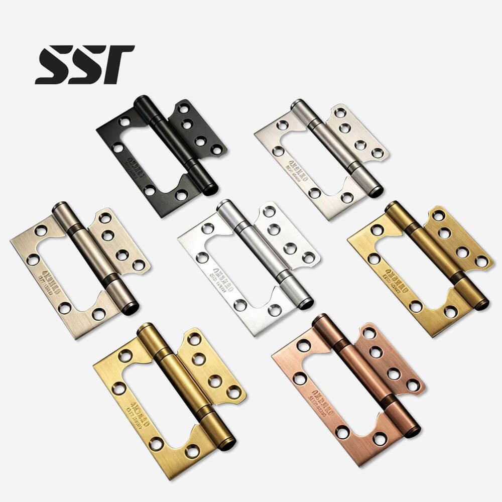 4/5 Inch Stainless Steel Flush Hinge with Brushed Finish - No-Mortise Design