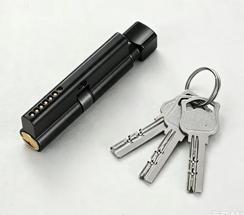 Black Door Handle with Lock