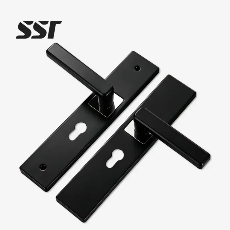 Black Door Handle with Lock
