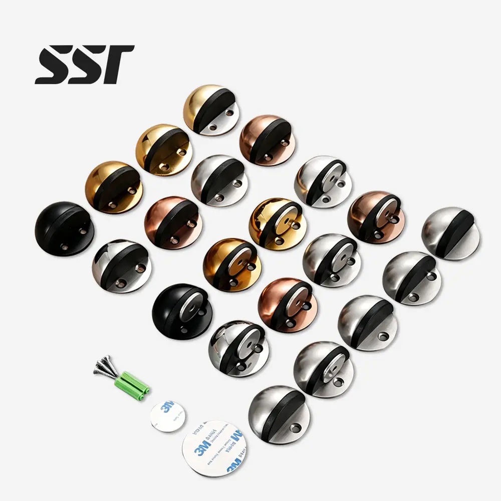 Magnetic door stop stainless steel floor mounted