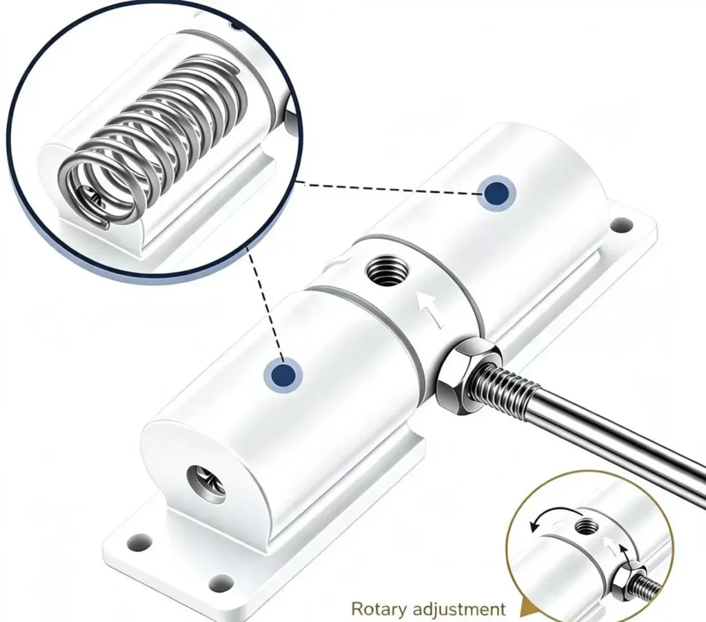 Self closing door spring closer