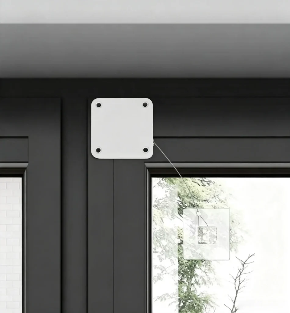 Black sliding door closer