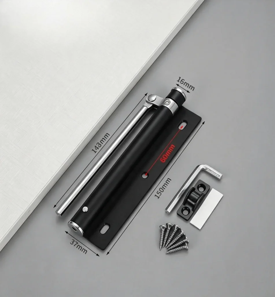 Black commercial door closer