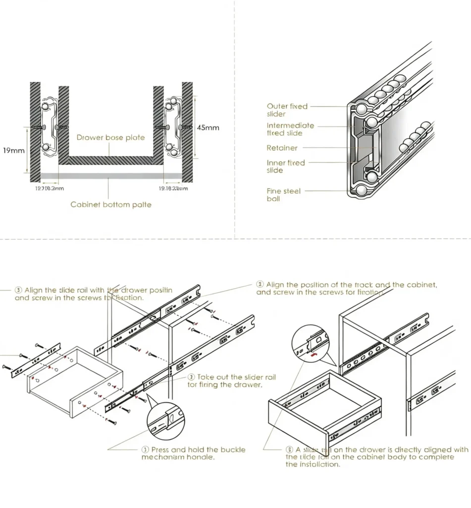 Soft close ball bearing drawer slides