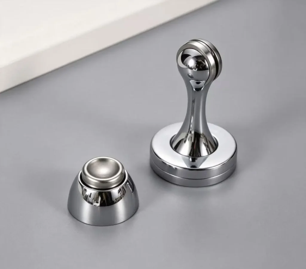 Floor mounted magnetic door holder