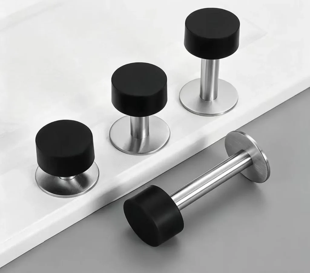 Black rubber door stop for interior doors