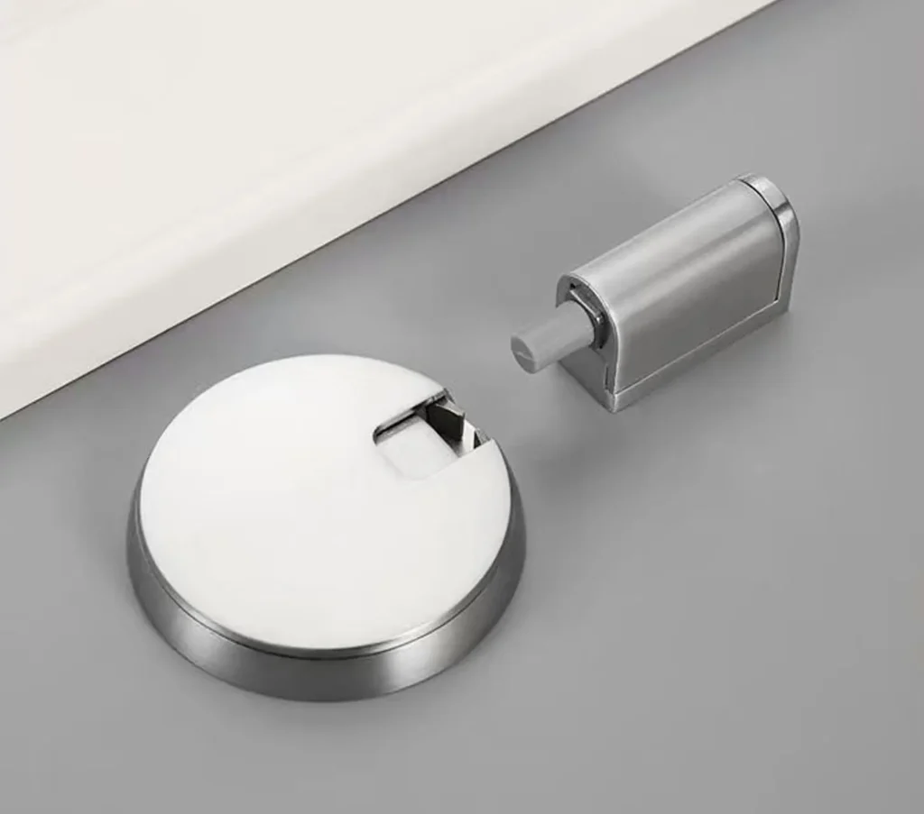 Concealed adjustable magnetic door stopper