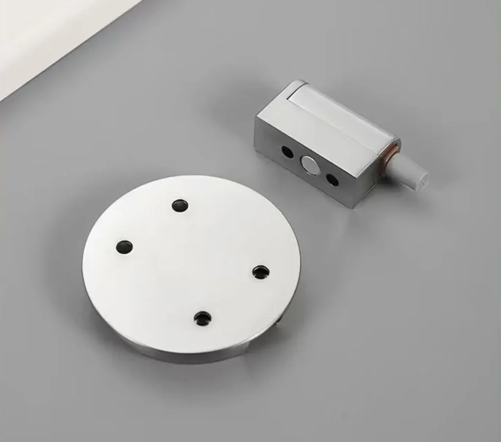 Floor mounted magnetic door stop installation