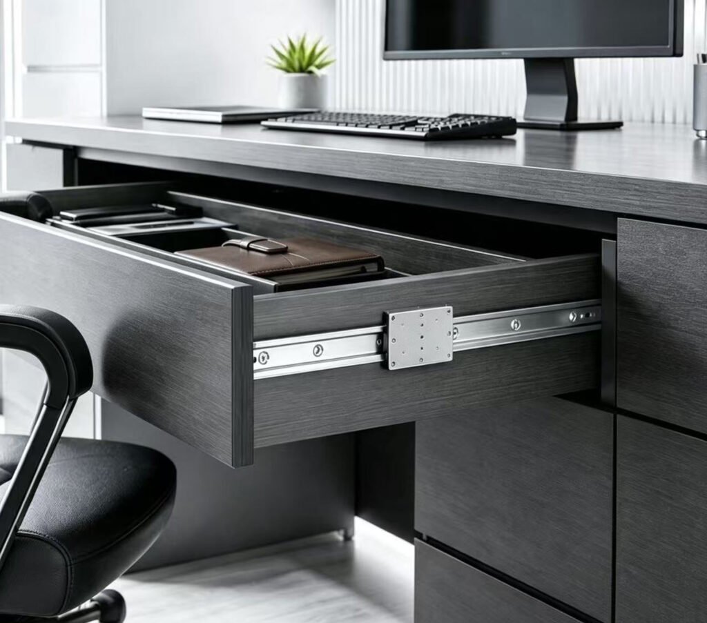 Linear guide rail for furniture drawer
