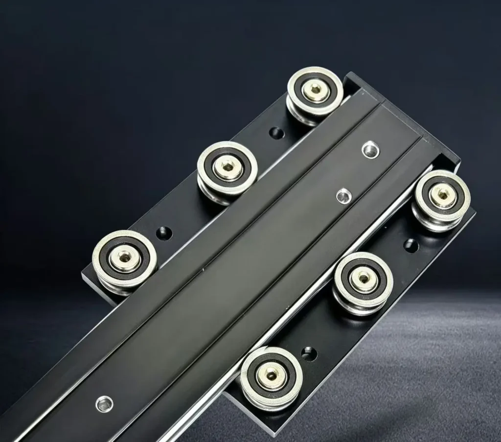 Drawer rails six wheel sliding block