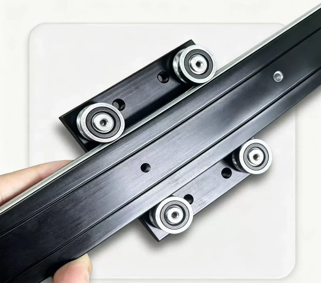 Drawer rails four wheel sliding block