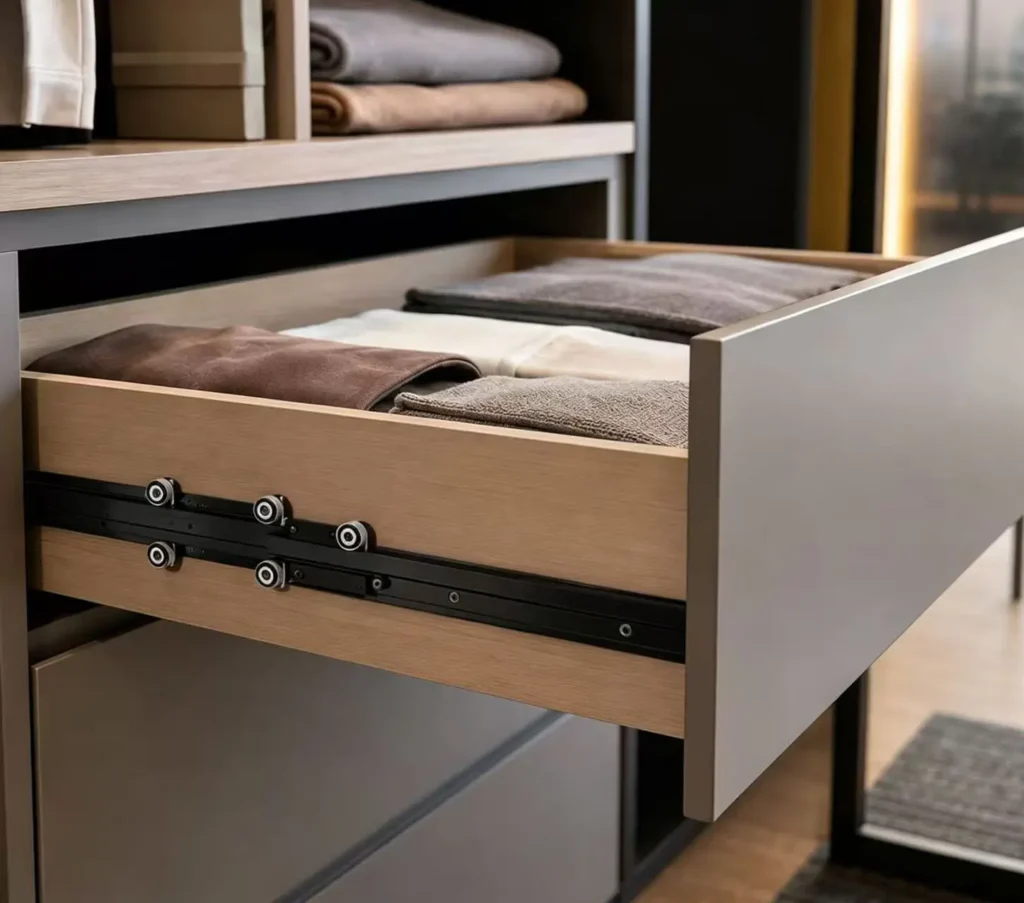 Concealed bottom mount drawer rails installation