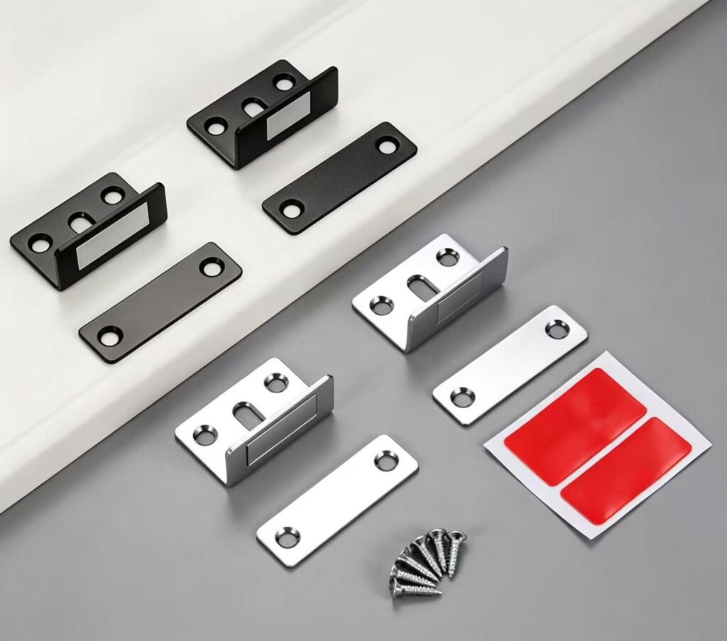 Magnetic catch for wardrobe doors