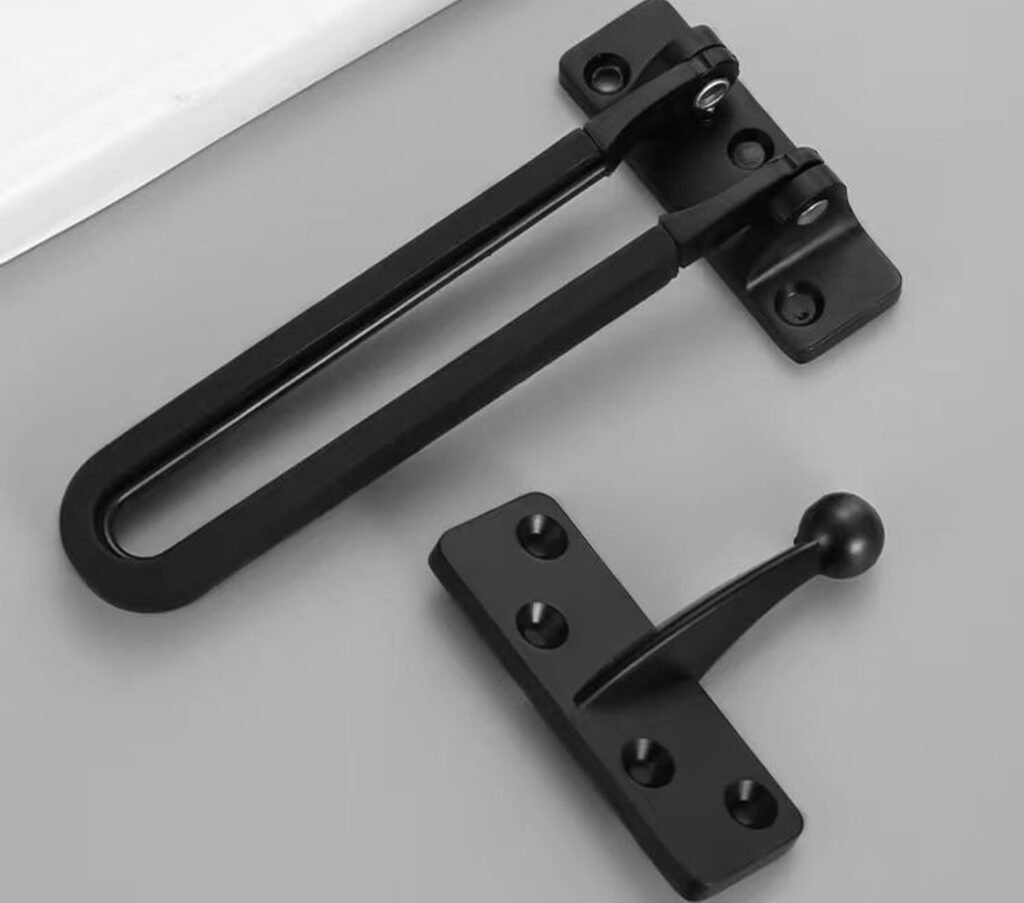black security door latch