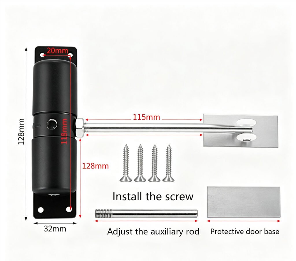 Hydraulic door closer installation method