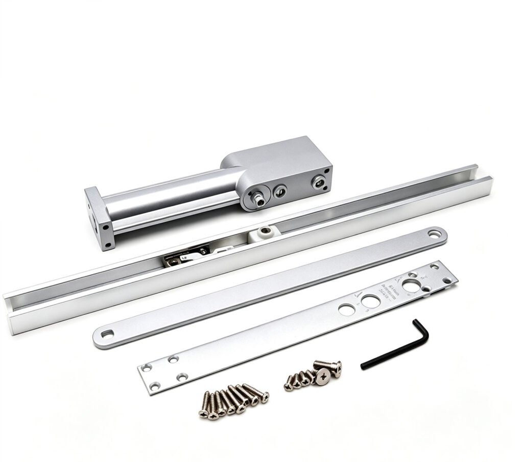 Hydraulic sliding track door closer mechanism