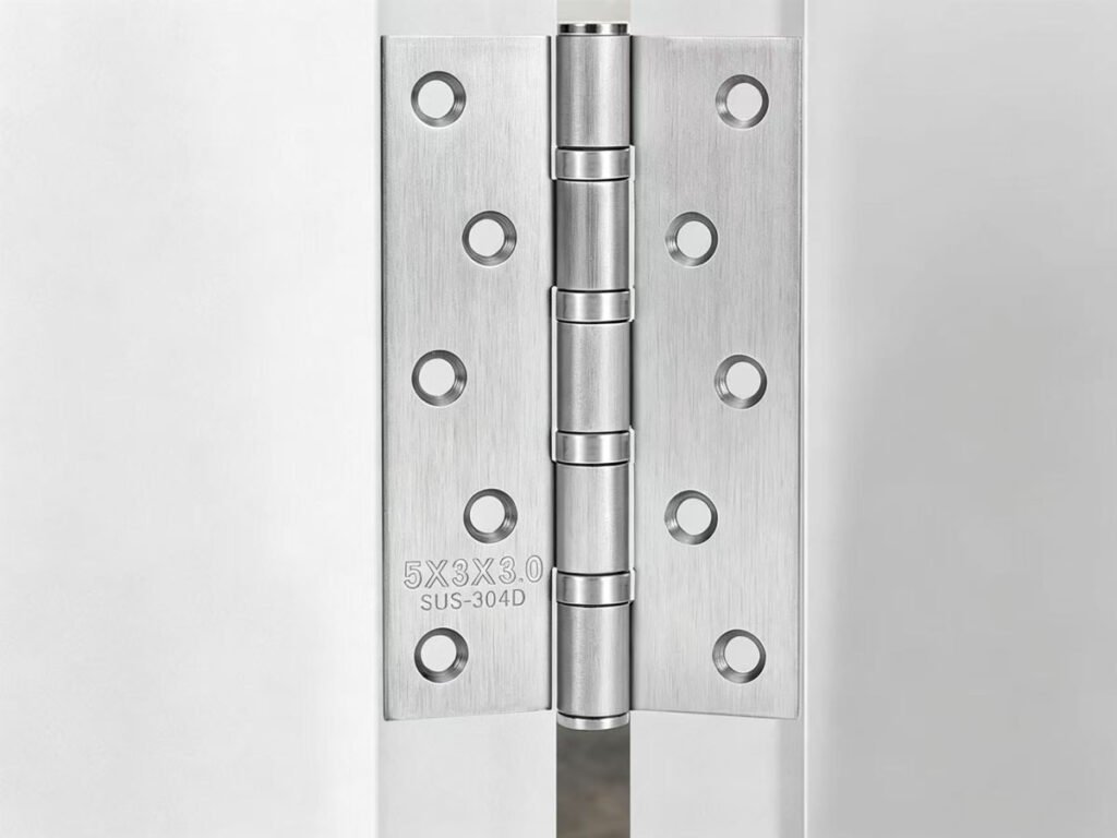 stainless steel ball bearing butt hinge installed on door